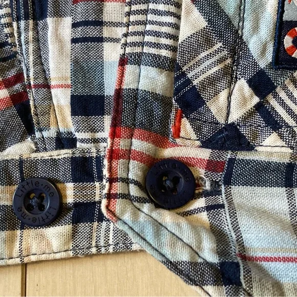 Cute summer overall shorts for baby 12-18m plaid - Picture 6 of 10